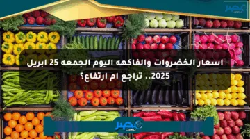 أسعار الخضروات والفاكهة اليوم الجمعة 25 أبريل 2025.. تراجع أم ارتفاع؟